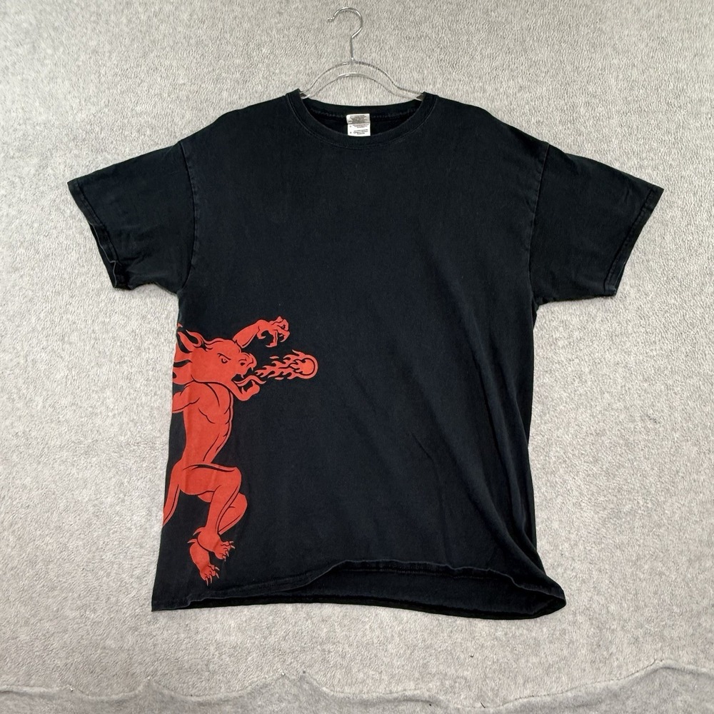 Fireball Shirt Womens Large Black Cinnamon Whisky Dragon Graphic Promo Y2K